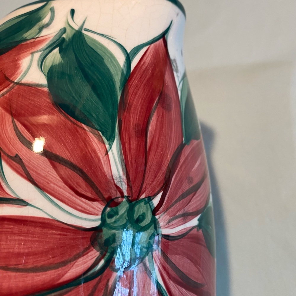 Gail Pittman Pottery Poinsettia Pitcher - Picture 15 of 15